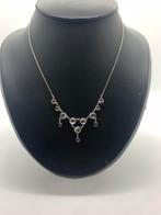 T843 Prachtige zilveren ketting mystic topaas, Ophalen of Verzenden, Zilver, Ketting