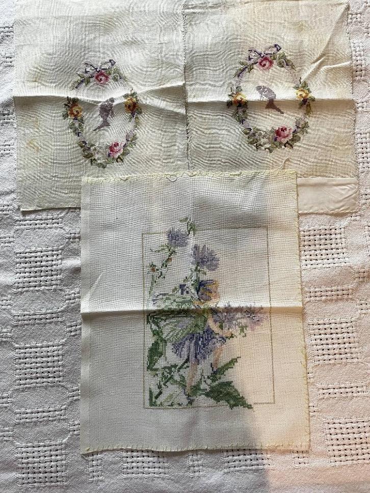 2x setje van 3 kleine borduurwerkjes, Hobby en Vrije tijd, Borduren en Borduurmachines, Nieuw, Borduurpakket, Ophalen of Verzenden