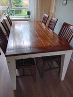 Tafel met 6 stoelen, Huis en Inrichting, Ophalen, Past overal bij, Gebruikt, 200 cm of meer