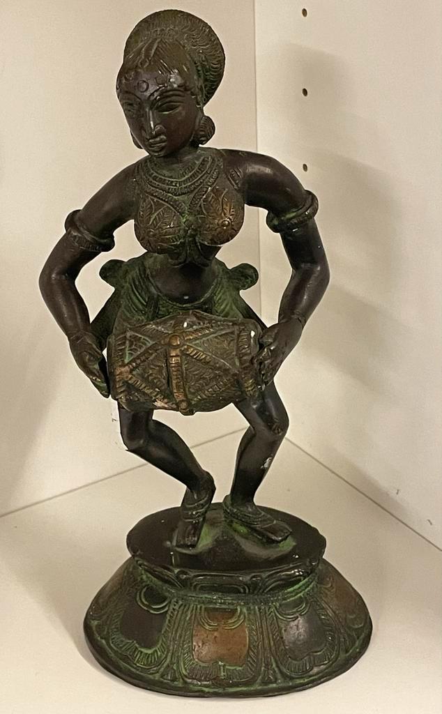 Antieke bronzen beeld van een dansende figuur, Antiek en Kunst, Antiek | Koper en Brons, Ophalen of Verzenden