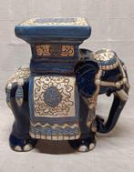 Vintage Blauwe Keramiek Olifant, Ophalen of Verzenden, Gebruikt, Overige materialen, Dierenbeeld