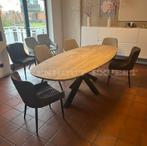 Deens Ovale Eiken Tafel Eettafel eikenhouten boomstamtafel, Eikenhout, Nieuw, Ophalen of Verzenden, Vijf personen of meer