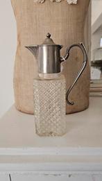 Vintage Karaf / Waterkan met Zilveren Details, Antiek en Kunst, Antiek | Glas en Kristal, Ophalen of Verzenden