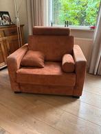 2 Roestkleurige Alcantara Fauteuils, Ophalen, Gebruikt, 75 tot 100 cm, 100 tot 125 cm