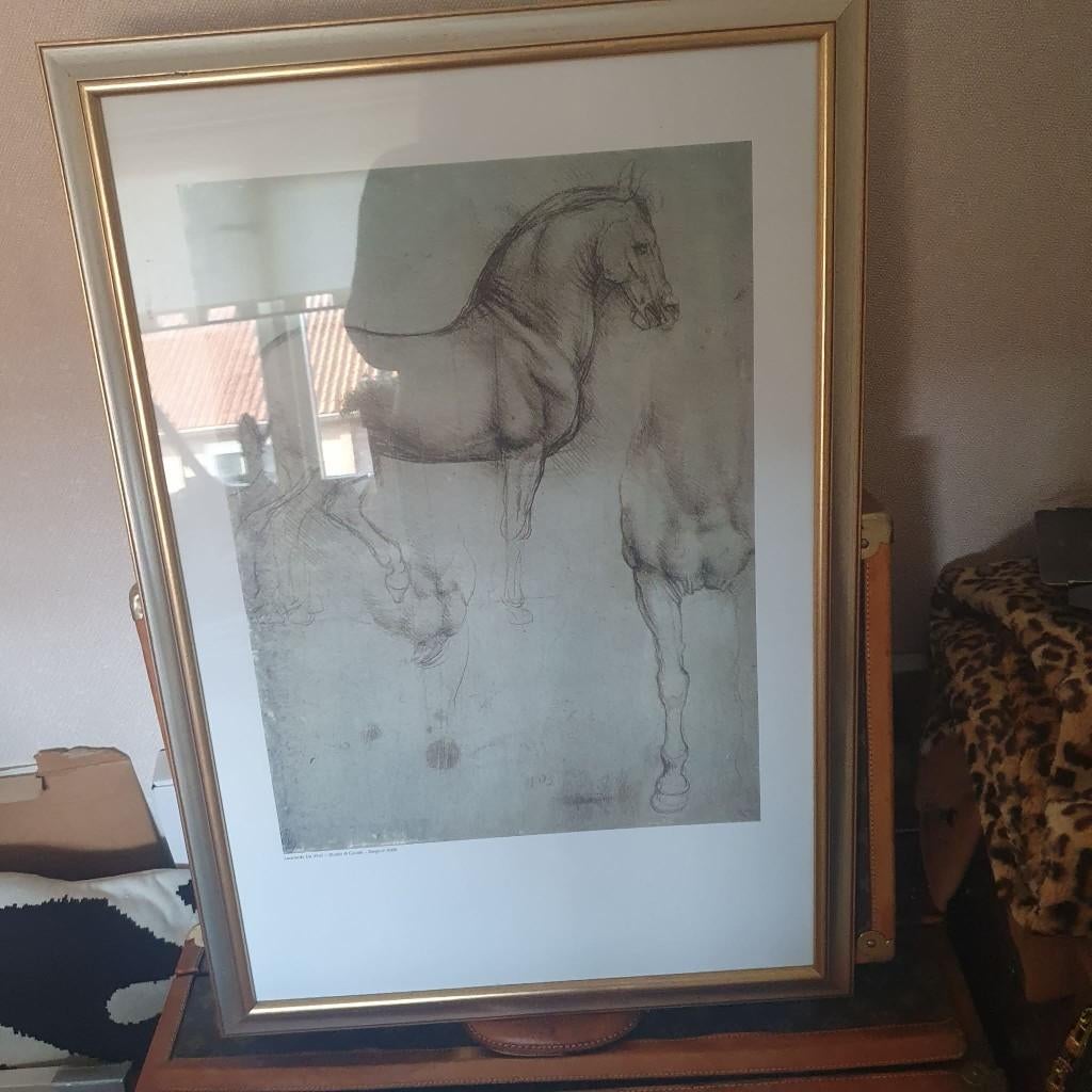 Schilderij paard leonard da vinci, Antiek en Kunst, Kunst | Schilderijen | Klassiek, Verzenden
