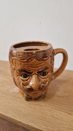 Vintage Keramische Mok Mannengezicht Snor beker Japan, Antiek en Kunst, Ophalen of Verzenden