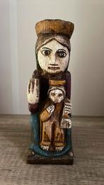 Houten sculptuur Madonna met kind, Ophalen of Verzenden