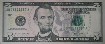 U.S.A. 5 dollars 2009 aUNC p.531 (# 658) beschikbaar voor biedingen