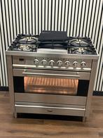 Luxe Boretti Fornuis 5 pits met Frytop RVS 90 cm, Witgoed en Apparatuur, Fornuizen, Fornello Esperta, Ophalen of Verzenden, Zo goed als nieuw