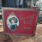 Antieke winkelblik Gustaaf Adolf sigaren,  zie foto's, Verzamelen, Blikken, Ophalen of Verzenden, Gebruikt, Overige