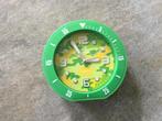 Wekker  groen, goed werkend z.g.a.n. Alarm en lichtfunctie., Ophalen of Verzenden, Zo goed als nieuw, Analoog