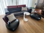 LEOLUX 3 zits Bankstel + 2 x PALLONE PA fauteuil, Huis en Inrichting, Ophalen, Gebruikt, Leer, Design