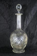 Fraaie kristallen karaf op voet met waaier slijpsel, Antiek en Kunst, Antiek | Glas en Kristal, Ophalen of Verzenden