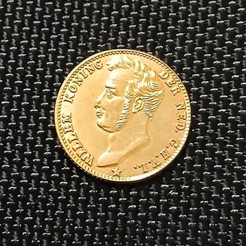 Gouden 5 Gulden vijfje Willem I 1827 B verguld naslag  beschikbaar voor biedingen