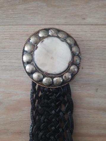 Ibiza stijl zwarte leren riem, gevlochten. beschikbaar voor biedingen