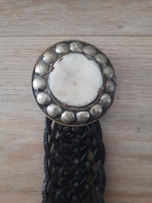 Ibiza stijl zwarte leren riem, gevlochten., Kleding | Dames, Riemen en Ceinturen, Zo goed als nieuw, Heupriem, 100 cm of meer