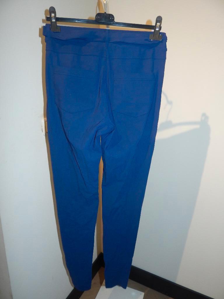 Studio Anneloes travel stof broek blauw strik band S/M, Studio Anneloes, Zo goed als nieuw, Maat 36 (S), Lang