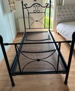 Metalen bed 1 pers zwart zonder spiraalbodem, Ophalen, Gebruikt, 90 cm, Eenpersoons