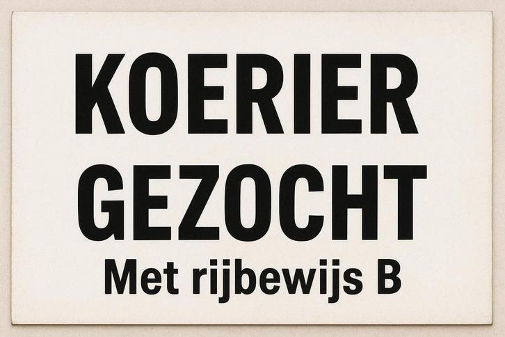 Koerrier rijbewijs B gezocht!!!!, Vacatures, Vacatures | Chauffeurs, Overige niveaus, Starter, Overige vormen, 33 - 40 uur