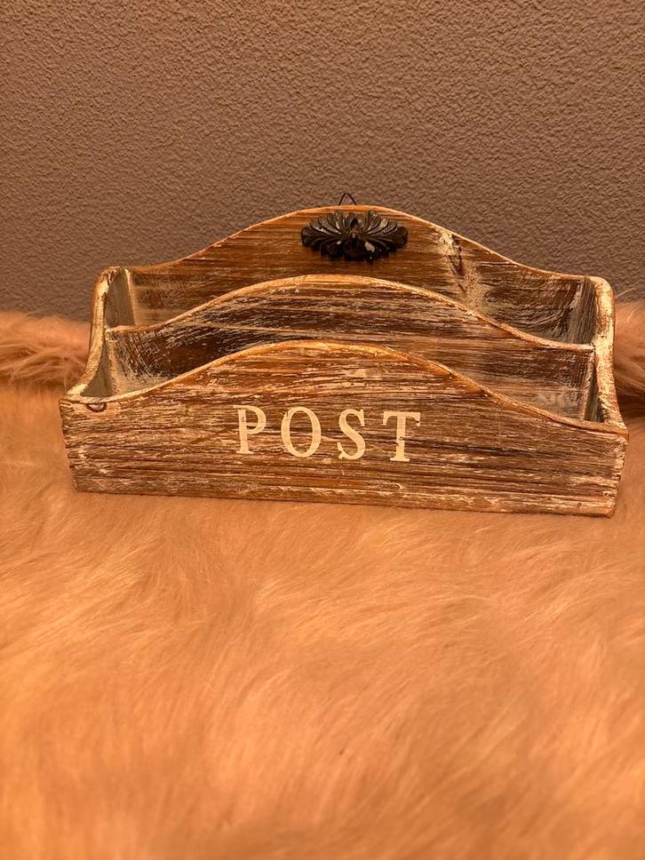 Vintage Houten Postbakje, Antiek en Kunst, Antiek | Woonaccessoires, Ophalen of Verzenden