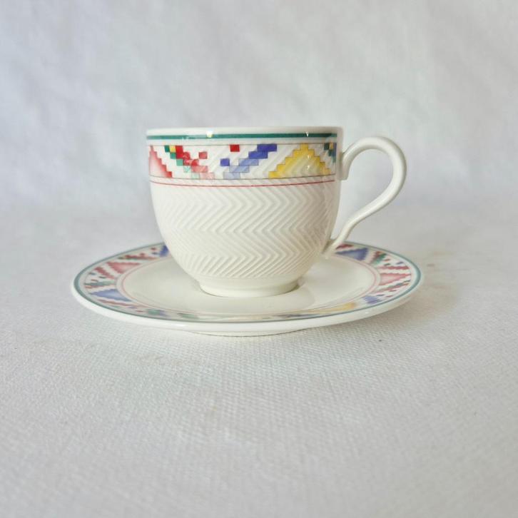 Villeroy en Boch Indian Look kop en schotel, Huis en Inrichting, Keuken | Servies, Gebruikt, Kop(pen) en/of Schotel(s), Overige stijlen