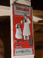 Oud reclamebordje deurpostje in reliëf blik, Verzamelen, Ophalen of Verzenden, Zo goed als nieuw