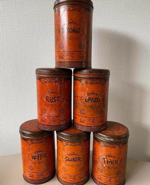 Set oude Oosterse blikken, Verzamelen, Blikken, Gebruikt, Overige, Overige merken, Ophalen of Verzenden