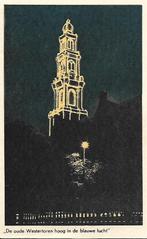 Amsterdam- -De oude Westertoren hoog in de blauwe lucht., Verzamelen, Ansichtkaarten | Nederland, 1940 tot 1960, Noord-Holland