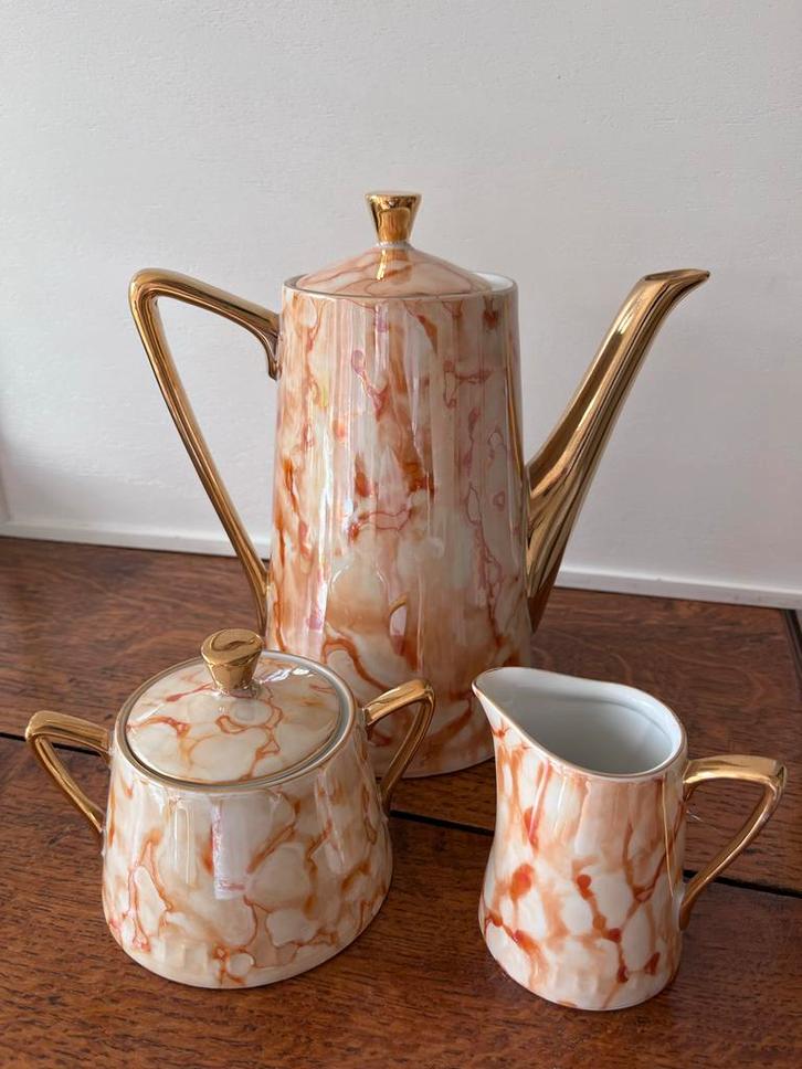 Vintage Wawel Pottery Koffie/Theeservies Art Deco jaren ‘50!, Antiek en Kunst, Antiek | Servies compleet, Ophalen