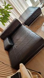 Black Leather Couch, Gebruikt, Eenpersoons, 100 tot 125 cm, 150 tot 200 cm