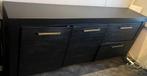 Zwarte dressoirkast massief hout, Ophalen, Gebruikt, 25 tot 50 cm, 200 cm of meer