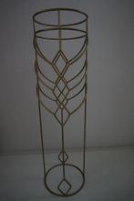 Plantenstandaard rond metaal goud zuil voor plant vaas deco, Ophalen, Zo goed als nieuw