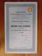 Aandeel Unie Bank voor Nederland en Koloniën - 1914, Ophalen of Verzenden, Voor 1920, Aandeel