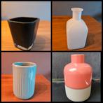 Verschillende vaasjes; zwart wit groen roze...., Huis en Inrichting, Woonaccessoires | Vazen, Overige kleuren, Aardewerk of Porselein