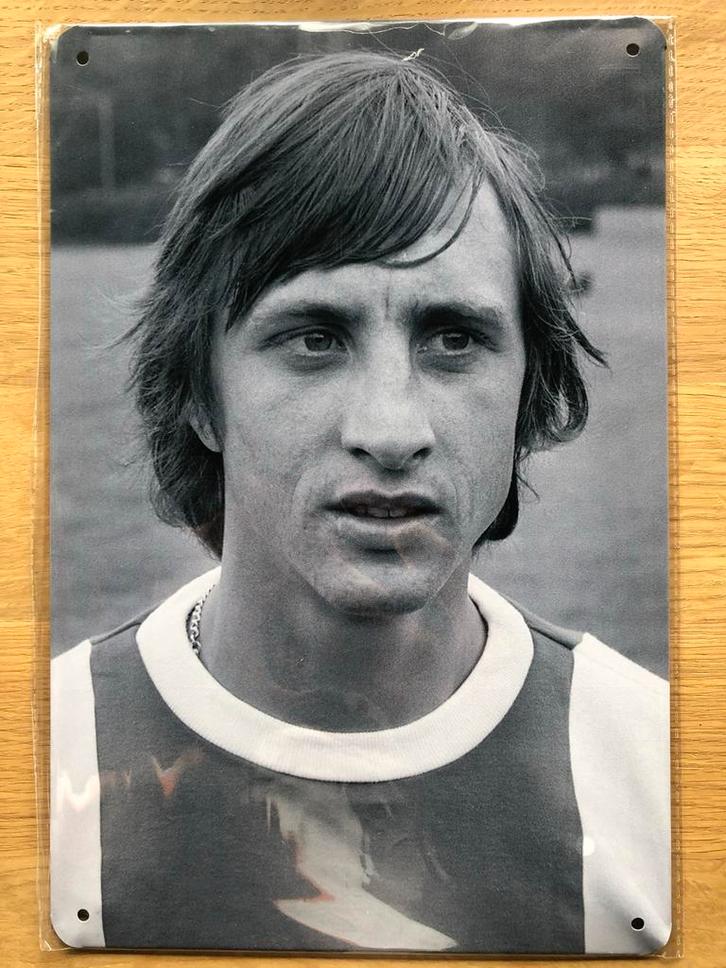 Johan Cruijff Metalen Wandbord 30x20 cm, Verzamelen, Sportartikelen en Voetbal, Nieuw, Poster, Plaatje of Sticker, Ajax, Ophalen of Verzenden