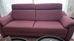 Paarse 2-zits bank - met hocker. Zo goed als nieuw!, Ophalen, Tweepersoons, 75 tot 100 cm, Zo goed als nieuw