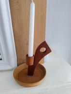 Vintage! Prachtige design kandelaar hout uit Denemarken, Ophalen of Verzenden, Zo goed als nieuw, Hout, Minder dan 25 cm