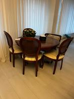 Uitschuifbare eethoek met 4 stoelen, Ophalen of Verzenden, Gebruikt, 4 tot 6 stoelen