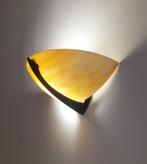 twee wandlampen met gekleurd glas, met marmer structuur, Huis en Inrichting, Ophalen of Verzenden, Zo goed als nieuw, Metaal, Art deco
