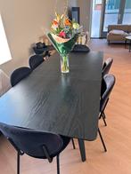 Uitschuifbare zwarte eettafel 160-200 cm, Huis en Inrichting, Tafels | Eettafels, Ophalen, 100 tot 150 cm, Zo goed als nieuw, Vijf personen of meer