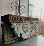 Oud uniek houten bouw ornament India oosters sober sleets, Ophalen
