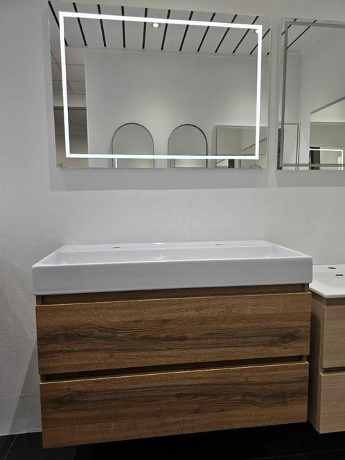 Primabad badmeubel 100x46 cm met spiegel - aanbieding, Huis en Inrichting, Badkamer | Badkamermeubels, Nieuw, Wastafelkast, Minder dan 100 cm