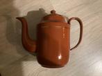 Vintage bruin emaille koffie kan met gouden biezen, Antiek en Kunst, Antiek | Emaille, Ophalen of Verzenden
