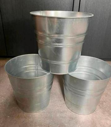 Sierpot zinken emmer bloempot 24 cm nieuw! beschikbaar voor biedingen