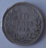 Willem III 10 Cent 1849 Zilver Fraai, Koning Willem III, Verzenden, Zilver, 10 cent