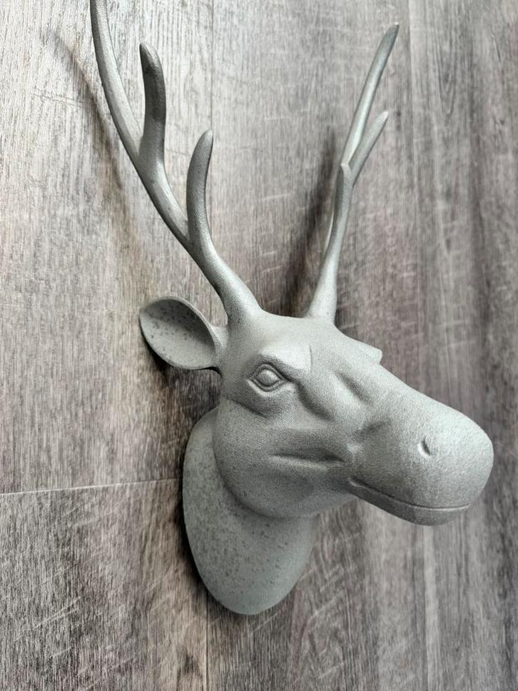 Aluminium wanddecoratie / wandkapstok – hertenkop, Huis en Inrichting, Woonaccessoires | Wanddecoraties, Zo goed als nieuw, Ophalen of Verzenden