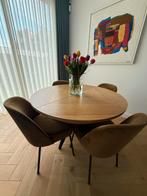 Houten Eettafel met 4 Stoelen, Ophalen, 100 tot 150 cm, Zo goed als nieuw, Vier personen