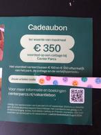 Centerparcs korting t.w.v 350 euro, Tickets en Kaartjes, Kortingen en Cadeaubonnen, Cadeaubon