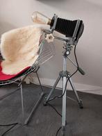 Super leuke vloerlamp van fotovergroter en statief, Ophalen of Verzenden, Gebruikt, Metaal