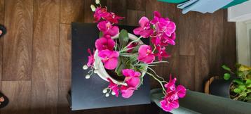 Set van 2 Decoratieve Kunstplanten / Nep Bloemen | Orchidee  beschikbaar voor biedingen